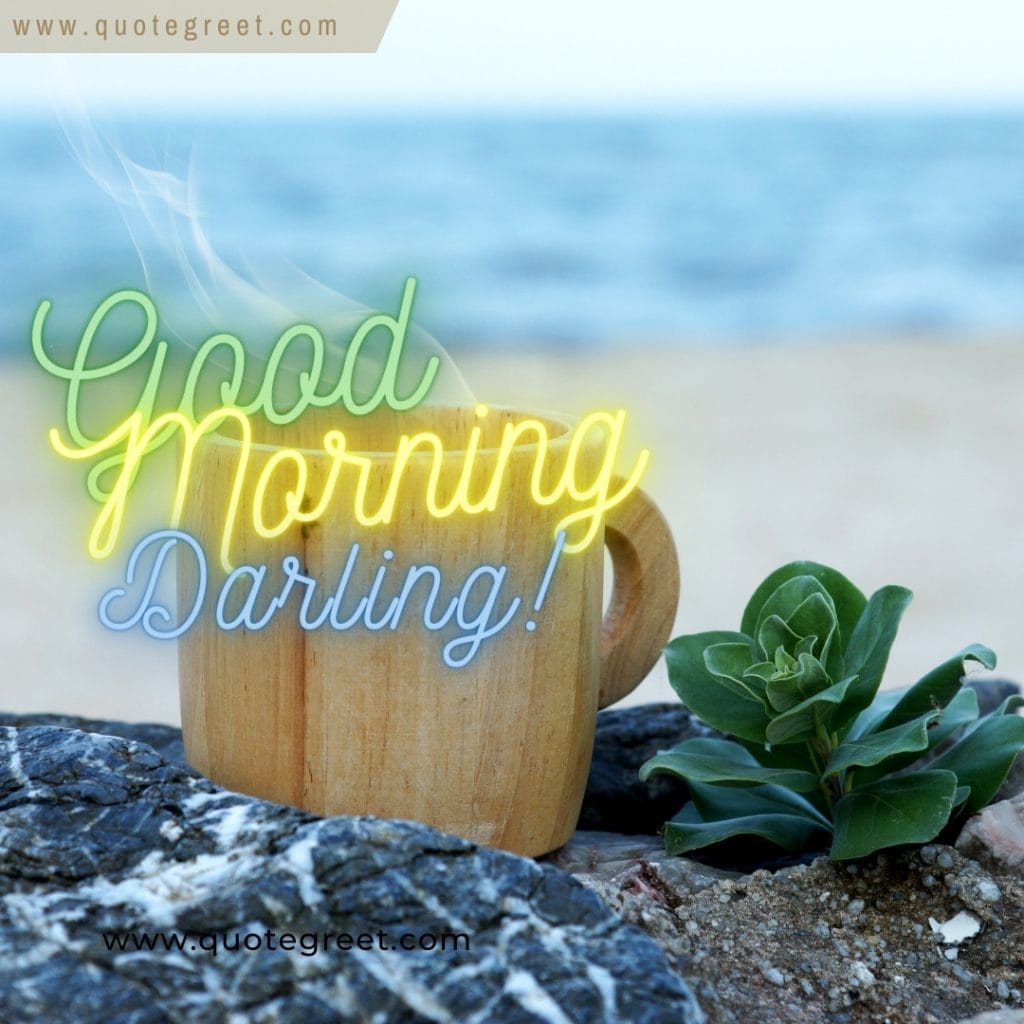 good-morning-darling-beach-coffee-wooden-mug-tea-cup-plant-nature-image-pic-gud-picture-photo