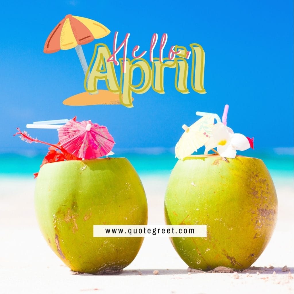 hello-april-coconut-umbrella-beach-summer-sunny-lively-blue-cute-amazing-image-picture-pic-photo