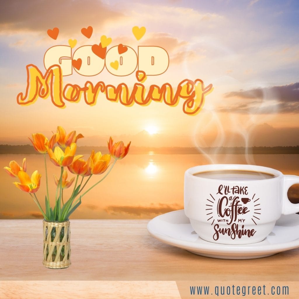 good-morning-coffee-beach-sunrise-flowers-tulips-yellow-mug-tea-cup-image-pic-gud-picture-photo