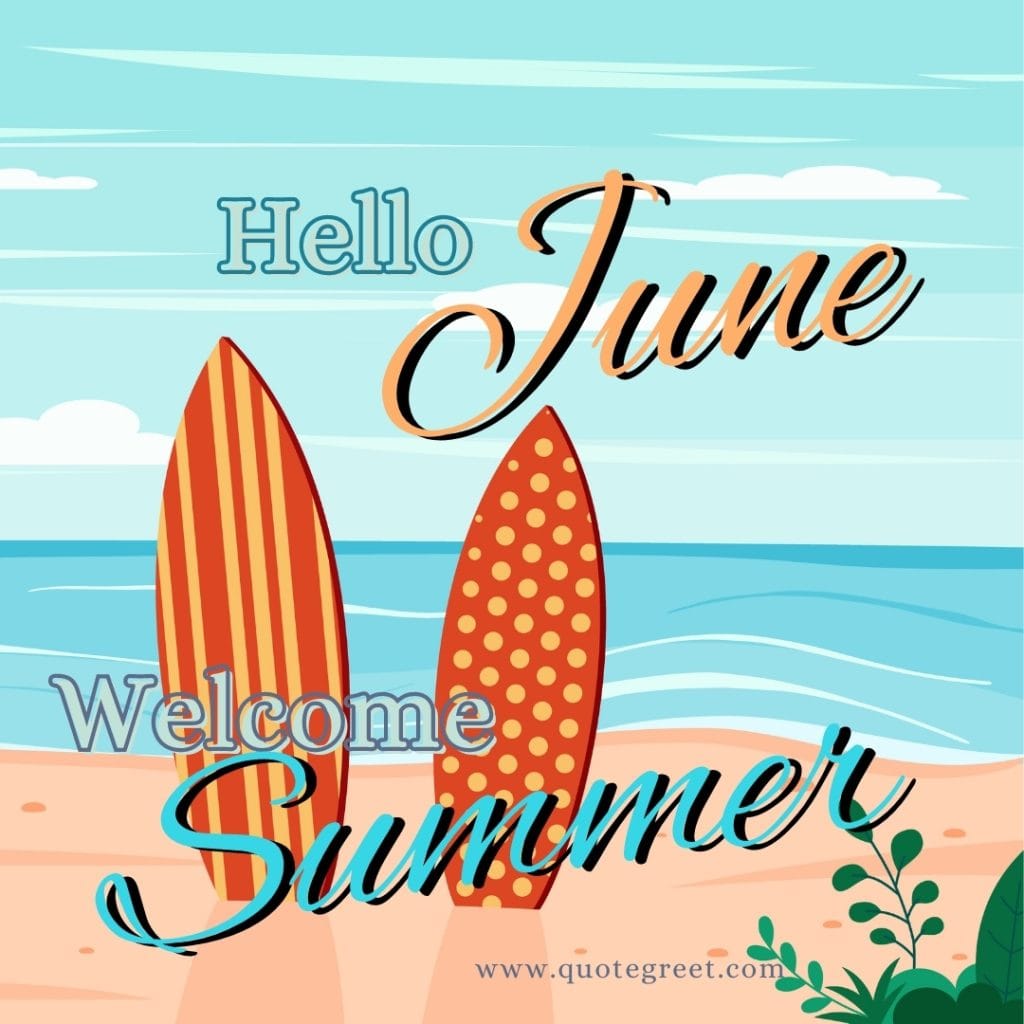 hello-june-welcome-summer-images-vibes-surf-board-sea-illustration-aesthetic-pic-image-picture-photo-hd